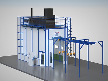 Окрасочно-сушильная камера тупикового типа SPK-8.4.4 для металлоконструкций